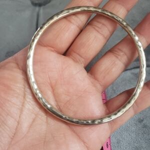 925 Silver Hammered Bangle Bracelet